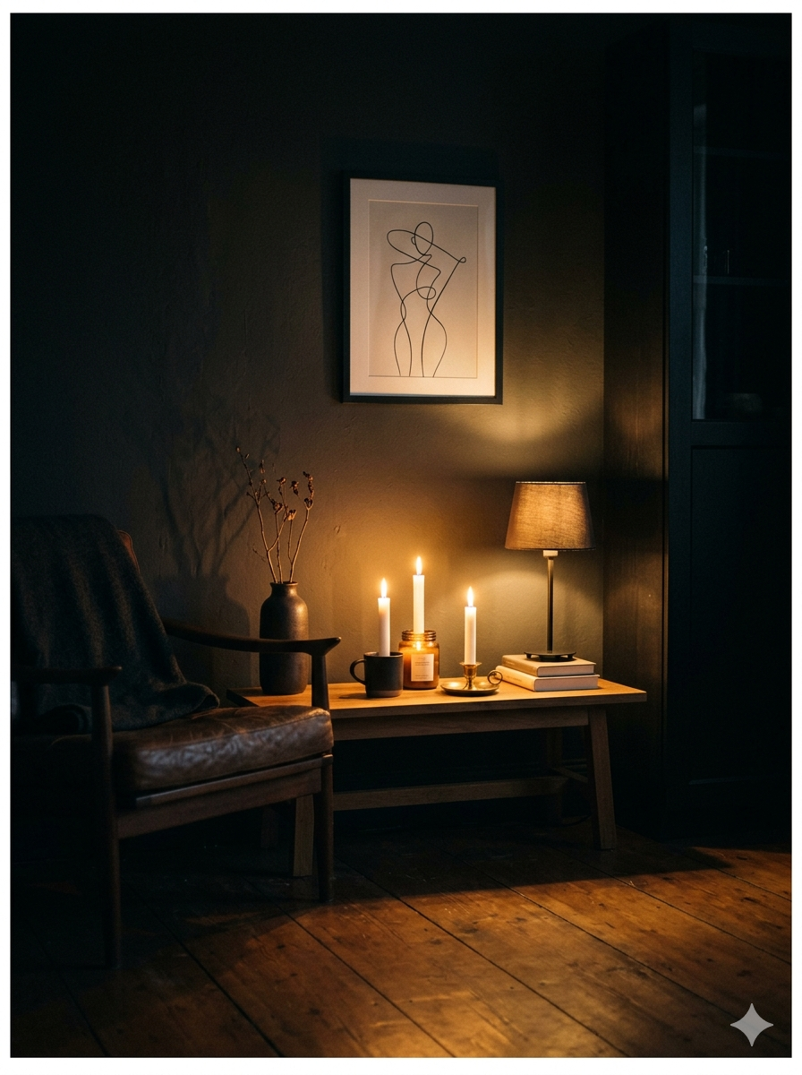 Ambient light setup for evening relaxation